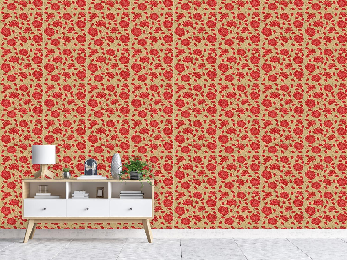 patterned-wallpaper-briar-rose-red-and-brown