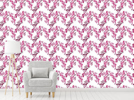 patterned-wallpaper-pink-leaves