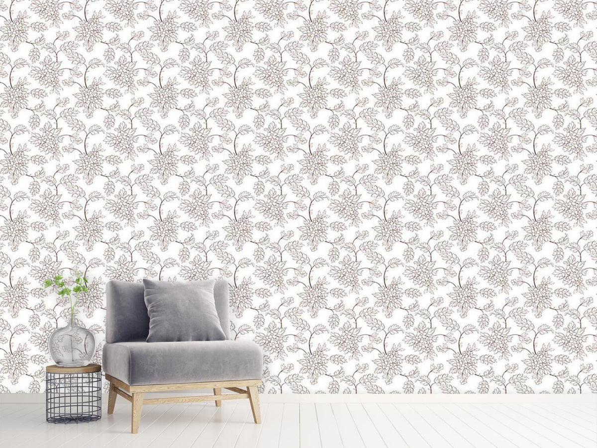 patterned-wallpaper-bouquet-outlines