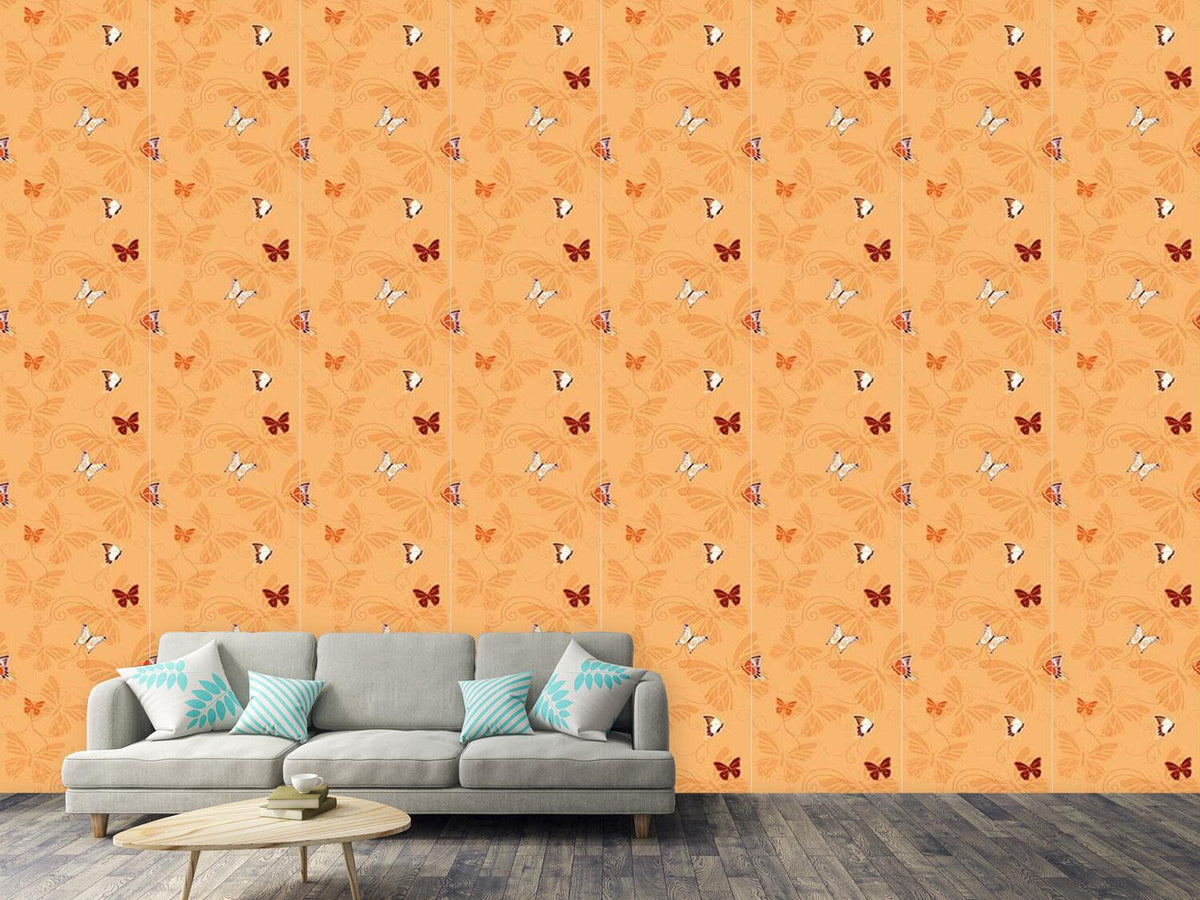 patterned-wallpaper-butterflies-orange