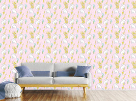 patterned-wallpaper-easter-bunny-and-flowering-willow