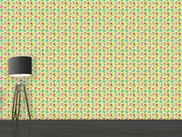 patterned-wallpaper-baby-clothes-and-toys