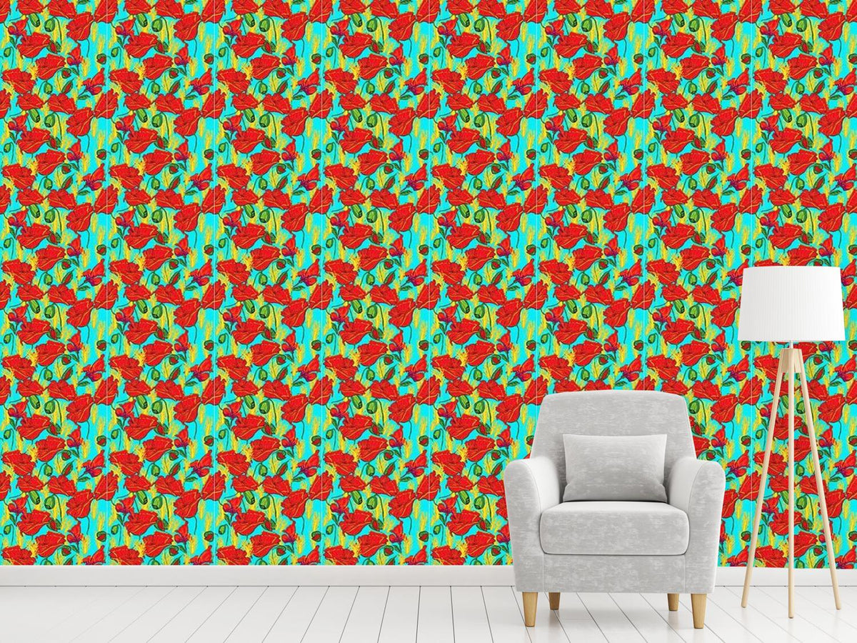 patterned-wallpaper-poppies