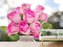 photo-wallpaper-bouquet-of-roses-in-pink